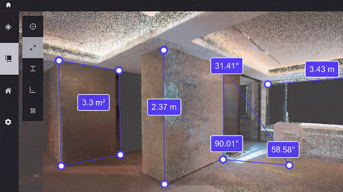 FJD Trion Model Web built-in measurement tools